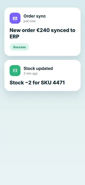 Sample sync notification on a phone