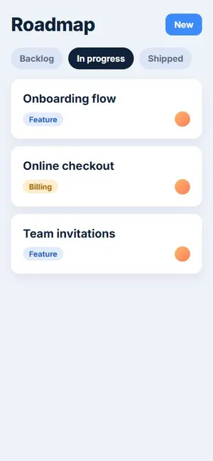 The same sample web app on a phone